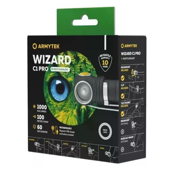 Фонарь ручной Armytek Wizard C1 Pro (белый свет) / F09001C