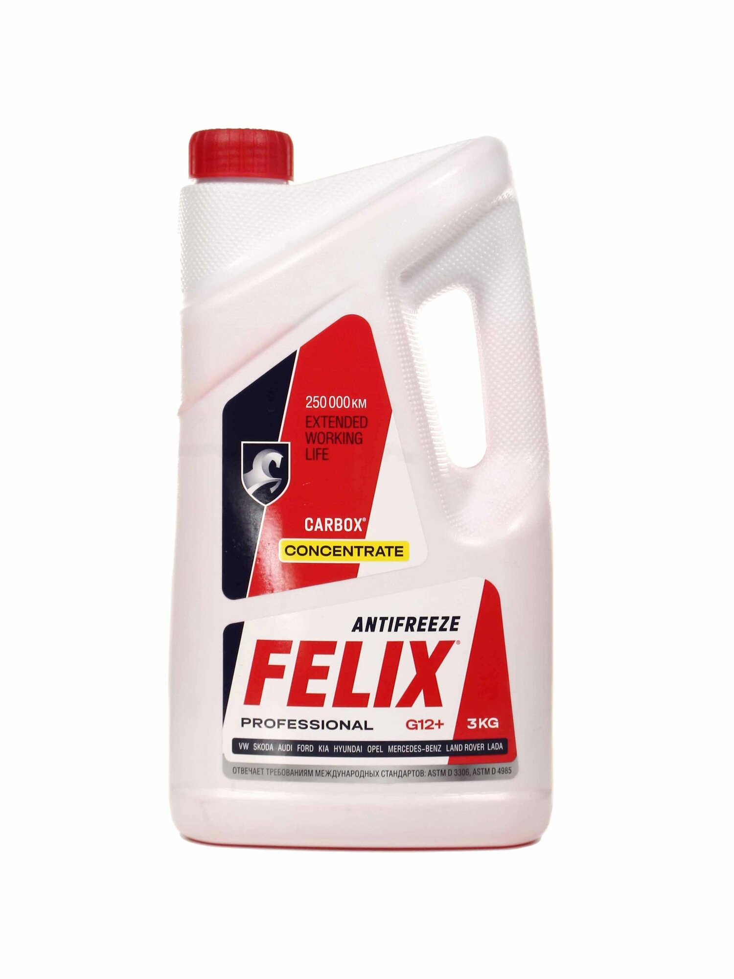 Жидкость охлаждающая Антифриз (3 кг) красный "G12+"-40*C (концентрат) FELIX