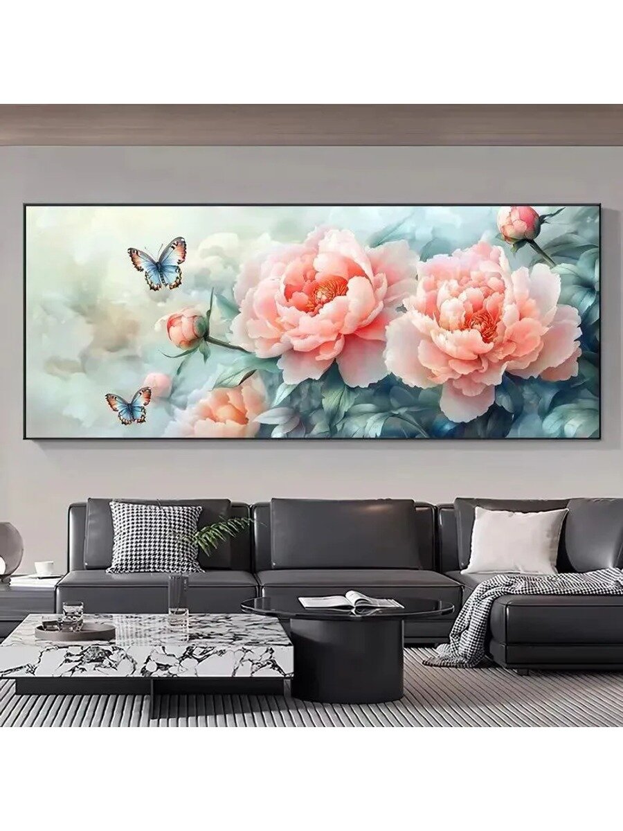 150X70CM/Алмазная мозаика "Цветочный аромат" / Алмазная вышивка / Круглая картина стразами Полная выкладка