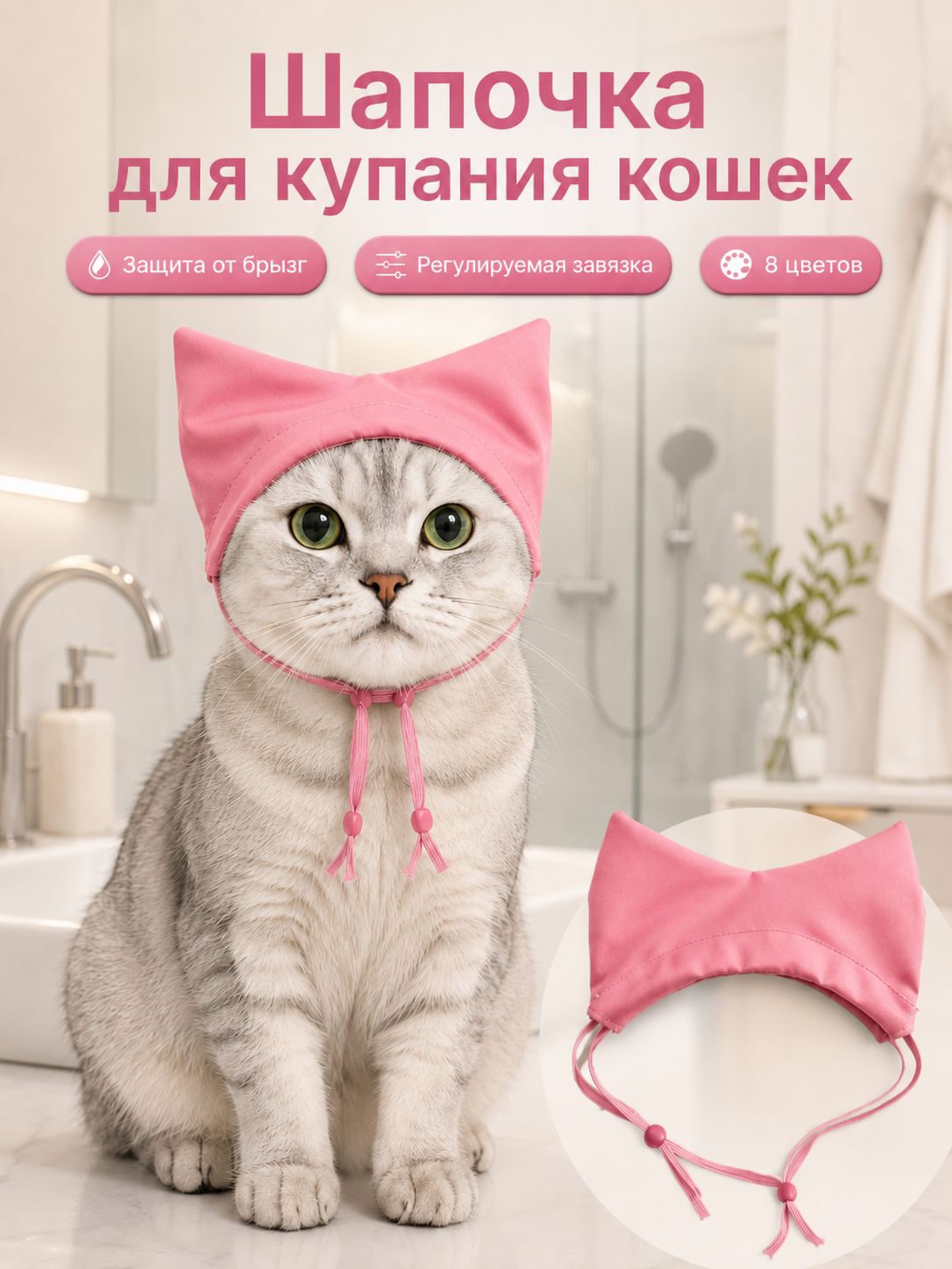 Водонепроницаемый защитный чехол для ушей кошек и собак, 1 шт, для купания и мытья питомцев