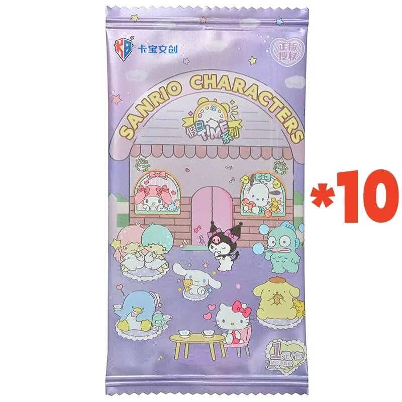 Коллекционные карты Sanrio Kuromi Hello Kitty My Melody, блестящие карты, 10 упаковок, 30 карт
