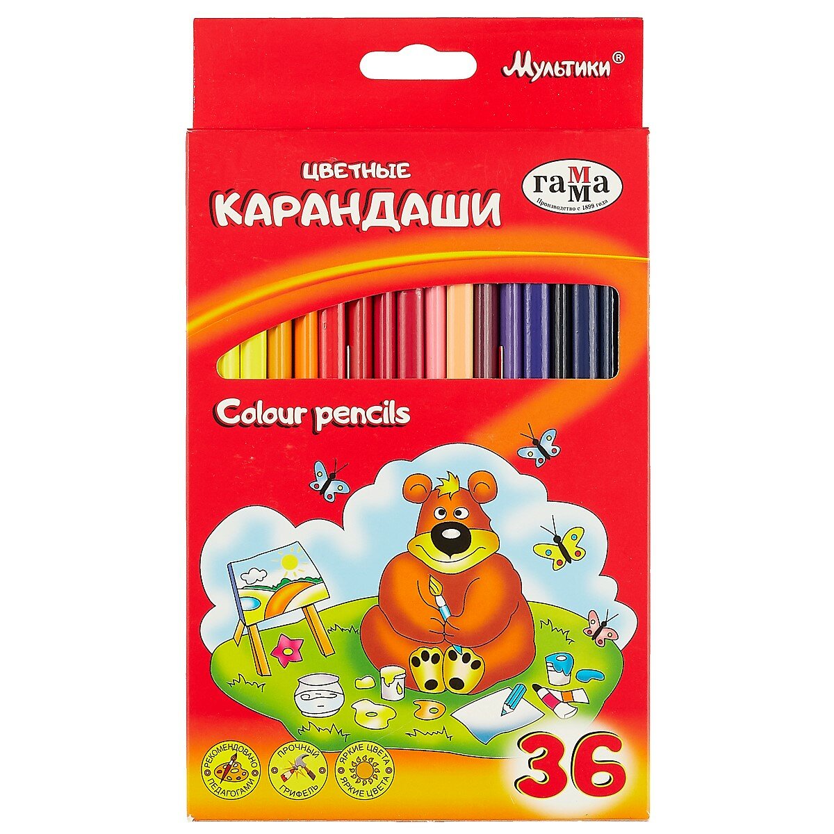 Карандаши цветные «Мультики», гамма, 36 цветов