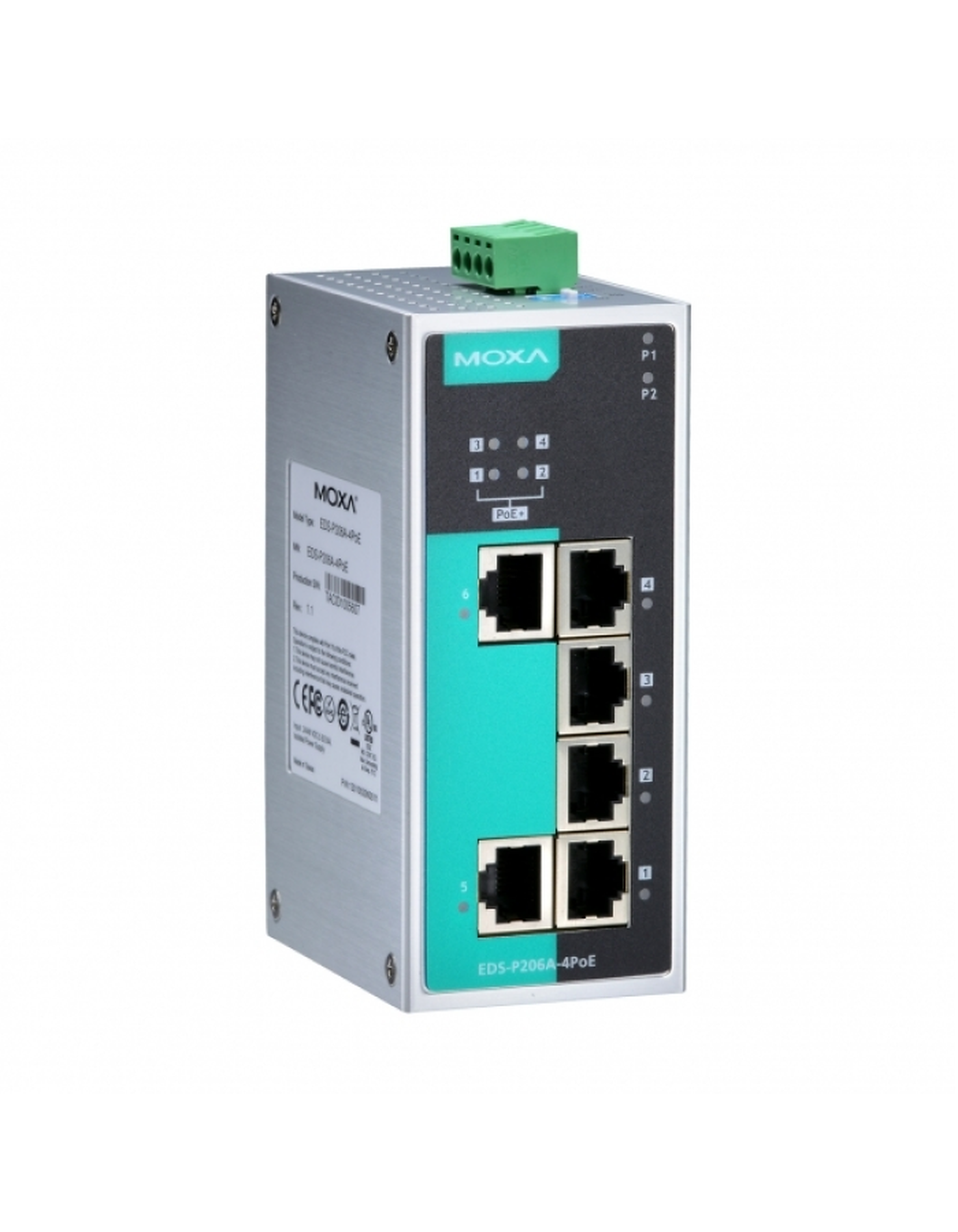 Коммутатор PoE MOXA EDS-P206A-4PoE 2x10/100BaseTx ports, 4 x PoE