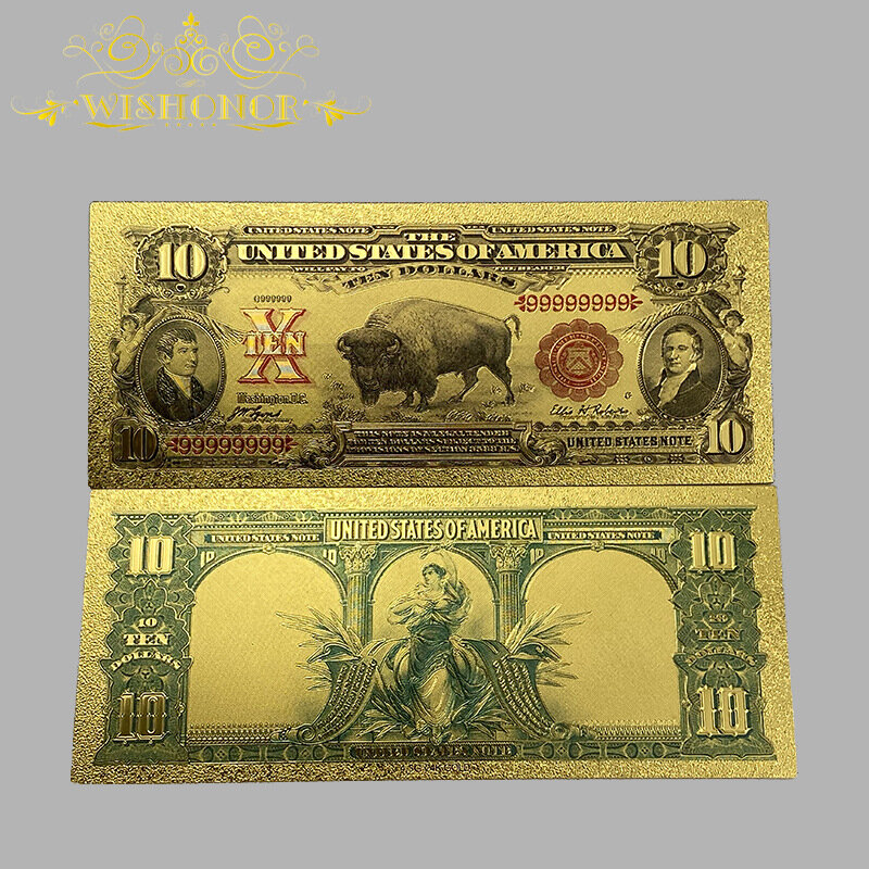 Подлинная комеморативная банкнота США 1901 года: 10 долларов, старинный коллекционный экземпляр