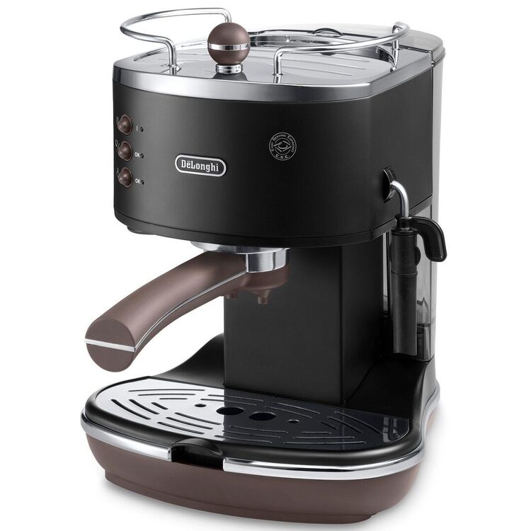 Кофеварка рожковая De’Longhi Icona Vintage ECOV311. BK с капучинатором, чёрная