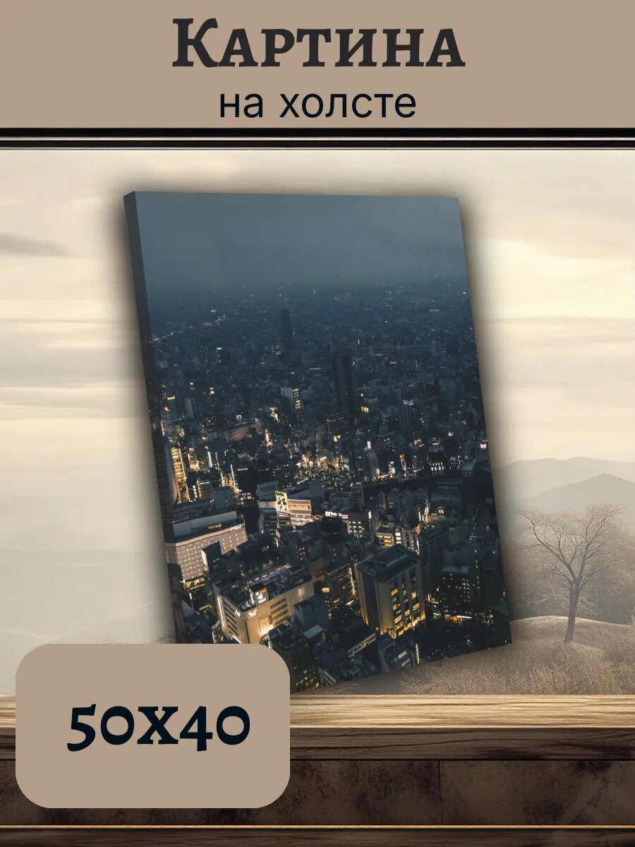 Картина Япония Japan 40x50 ночной Токио