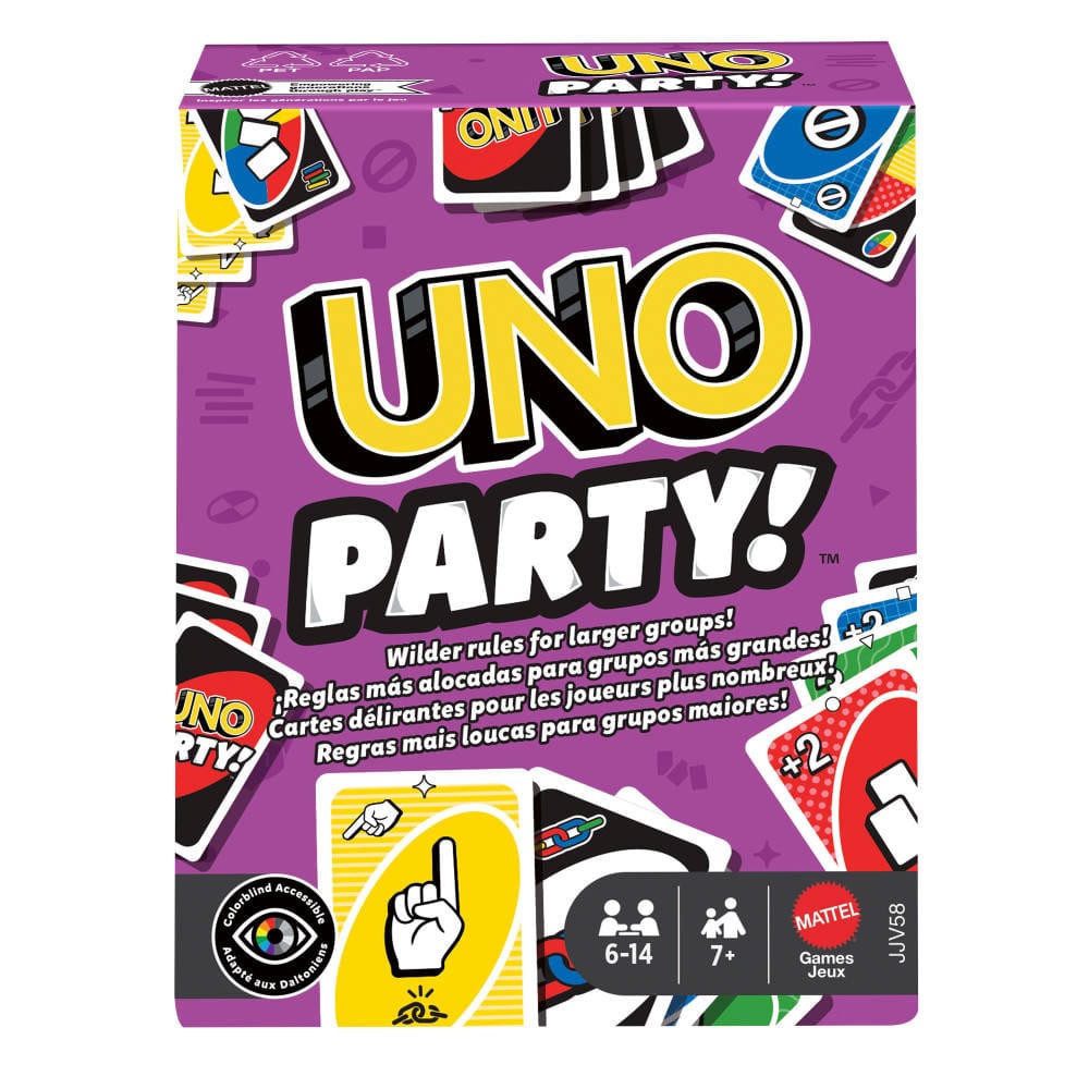 Настольная игра Mattel Games UNO Party, разноцветный