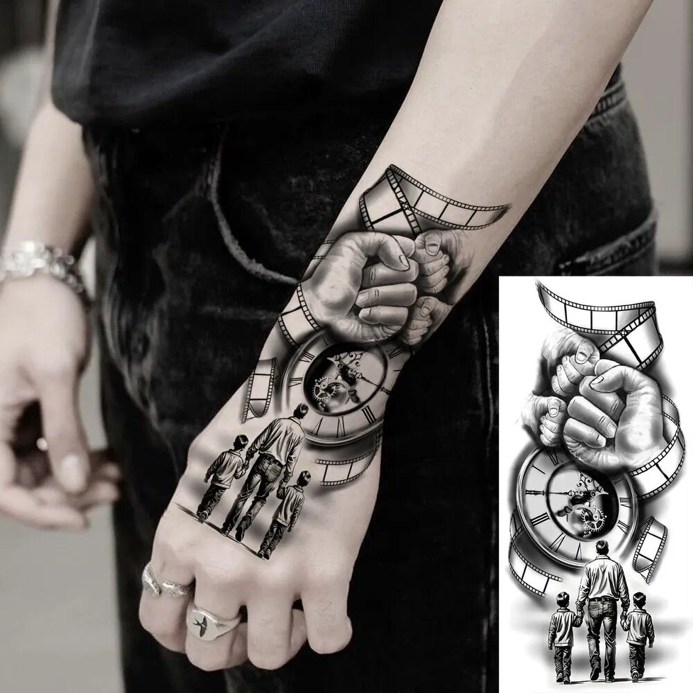 Tattoo'шки Временные тату без пленки (темнеют через 24 часа) 17*15см, долговременная