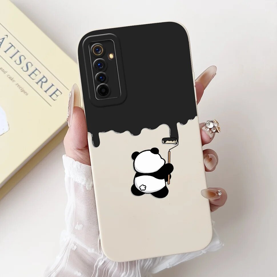 Чехол для Realme 6 Pro RMX2061 с милым мультяшным рисунком, мягкие силиконовые Черный, TYbai2102