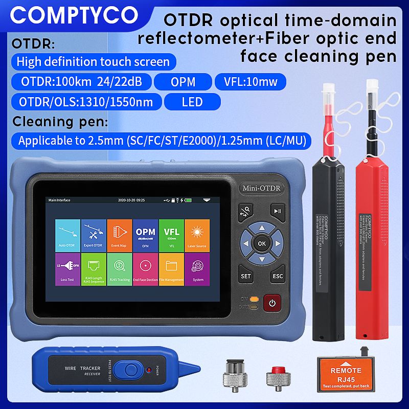 COMPTYCO OTDR AUA800U 1310 / 1550нм 100КМ 26 / 24 дБ Кабельный тестер, оптический рефлектометр (OTDR) OLS OPm VFL RJ45 12 Функция