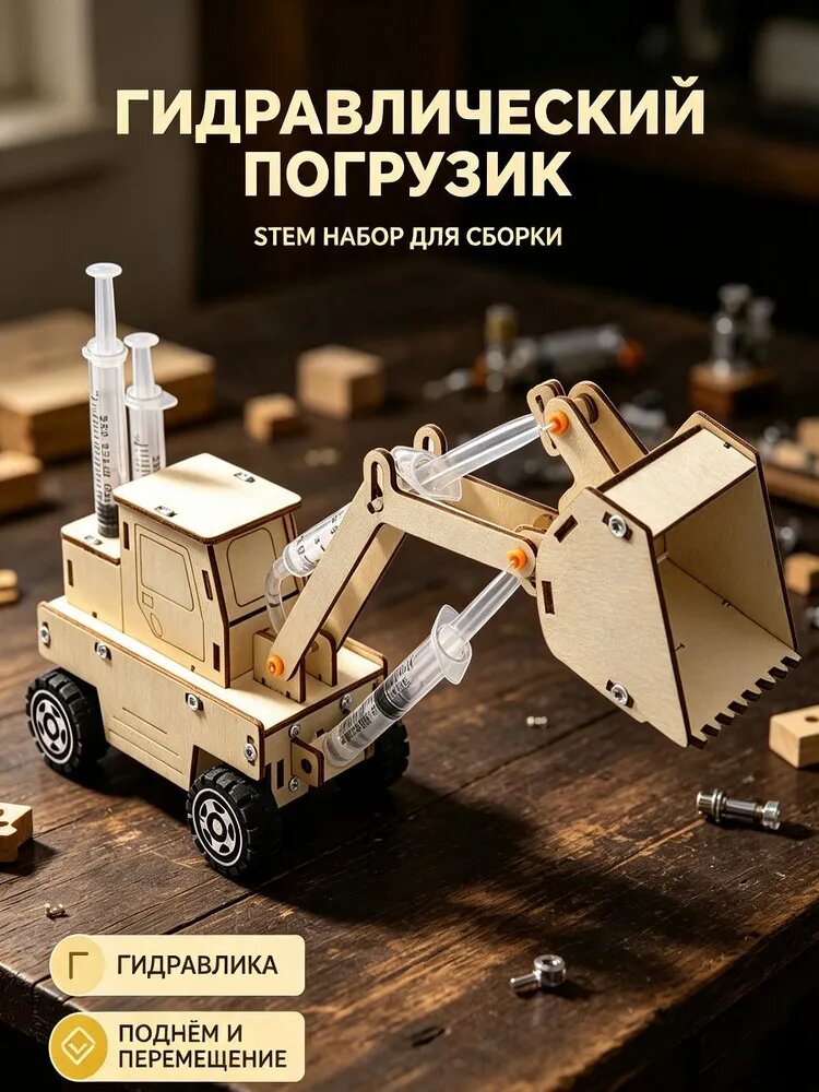 Набор для опытов и сборки моделей STEM из дерева для детей, DIY конструктор