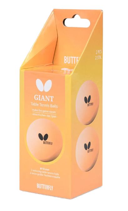 Мячи для настольного тенниса BUTTERFLY Giant, оранжевые, 2 шт.