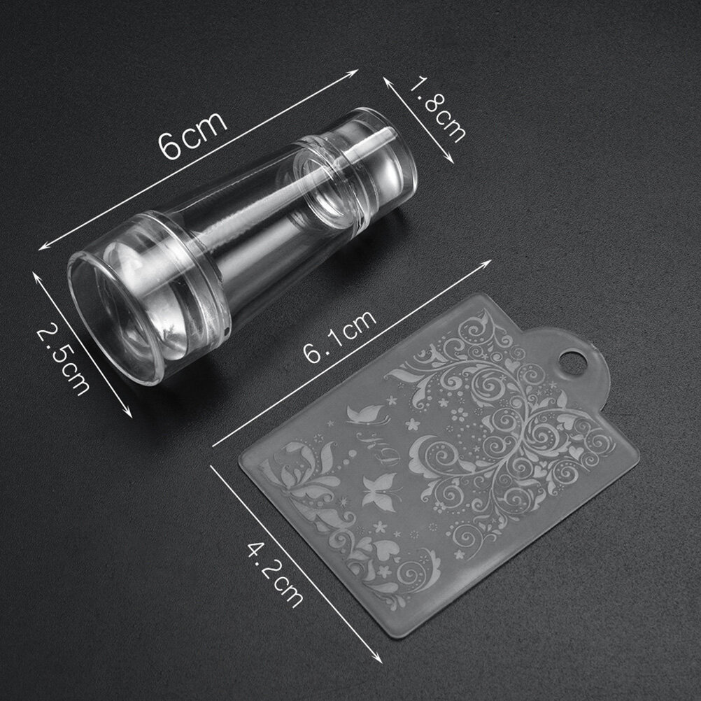 Silicone Nail Stamper Инструмент Для Дизайна Ногтей Прозрачный Оттиск С Двумя Концами Размер 2