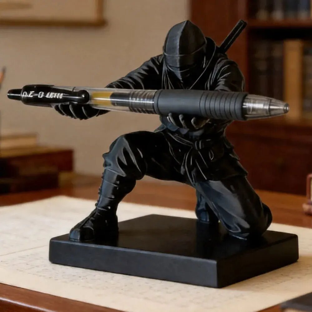 Ninja 3D Печать Подставка для ручек Черный, Black with base