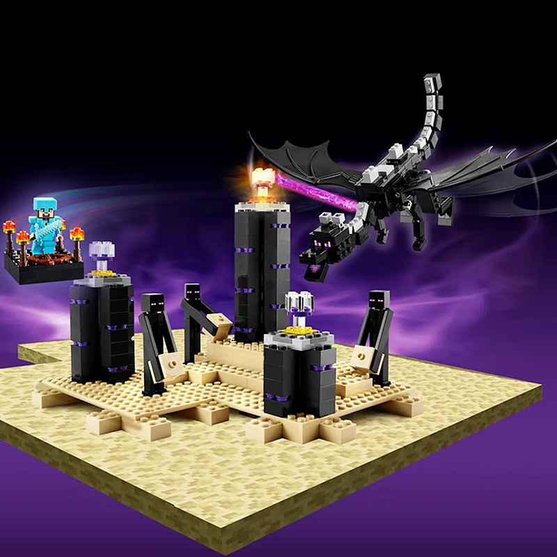 Конструктор Minecraft 21117 Финальная битва с Эндер Драконом, совместимый с Lego, набор для сборки, игрушки для детей