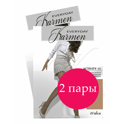 фото Колготки karmen activity, 40 den, 2 шт., размер 3, glace