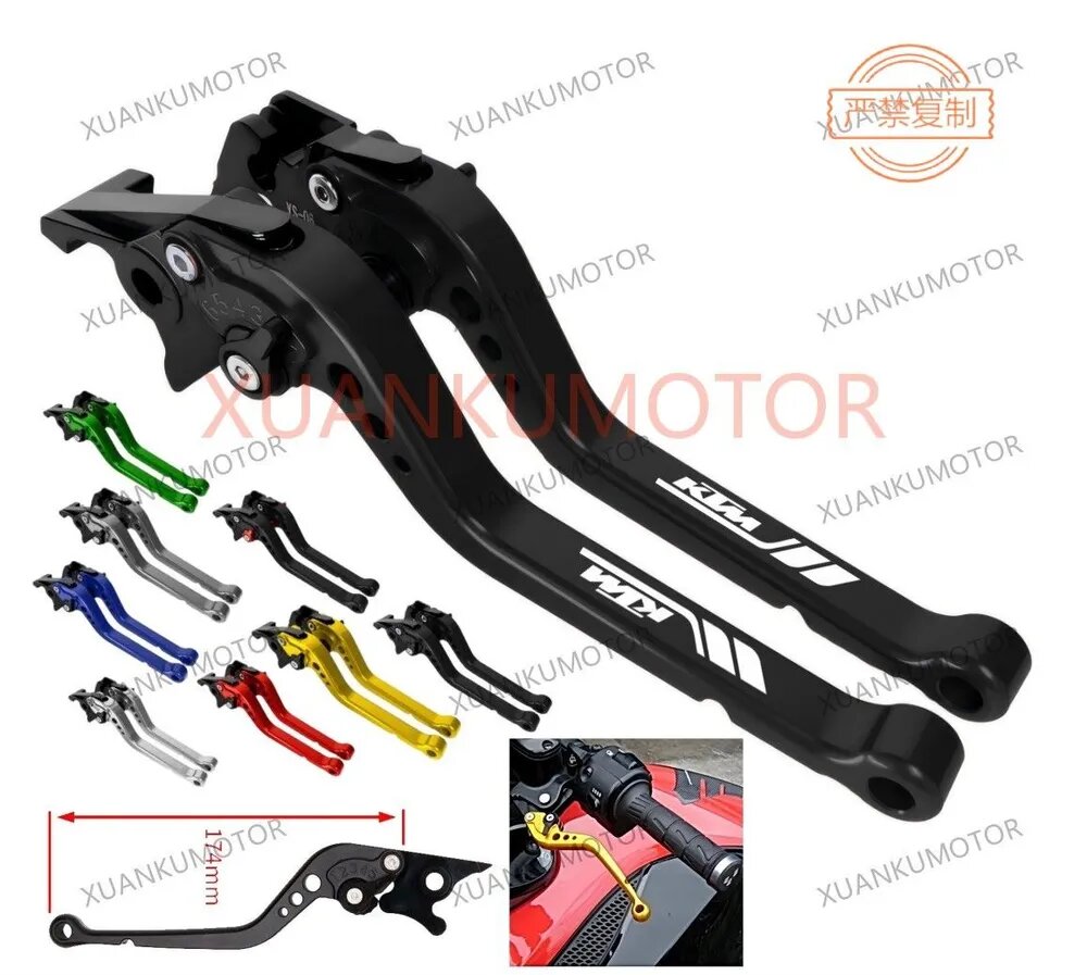 Подходит KTM Duke390/RC390 2013-2021, RC125/125 Duke125/200/250 2014-2021 (длина:174мм)аксессуаров с ручкой из алюминиевого сплава тормозной системы сцепления мотоцикла Руль 0123456789