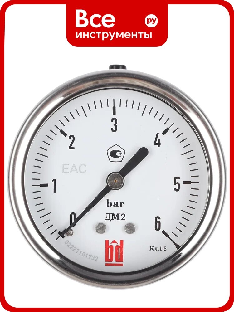 Манометр ДМ 2 063 Т (0-6) бар, кл.1.5, G1/4" DIN CASE BD 1153100001