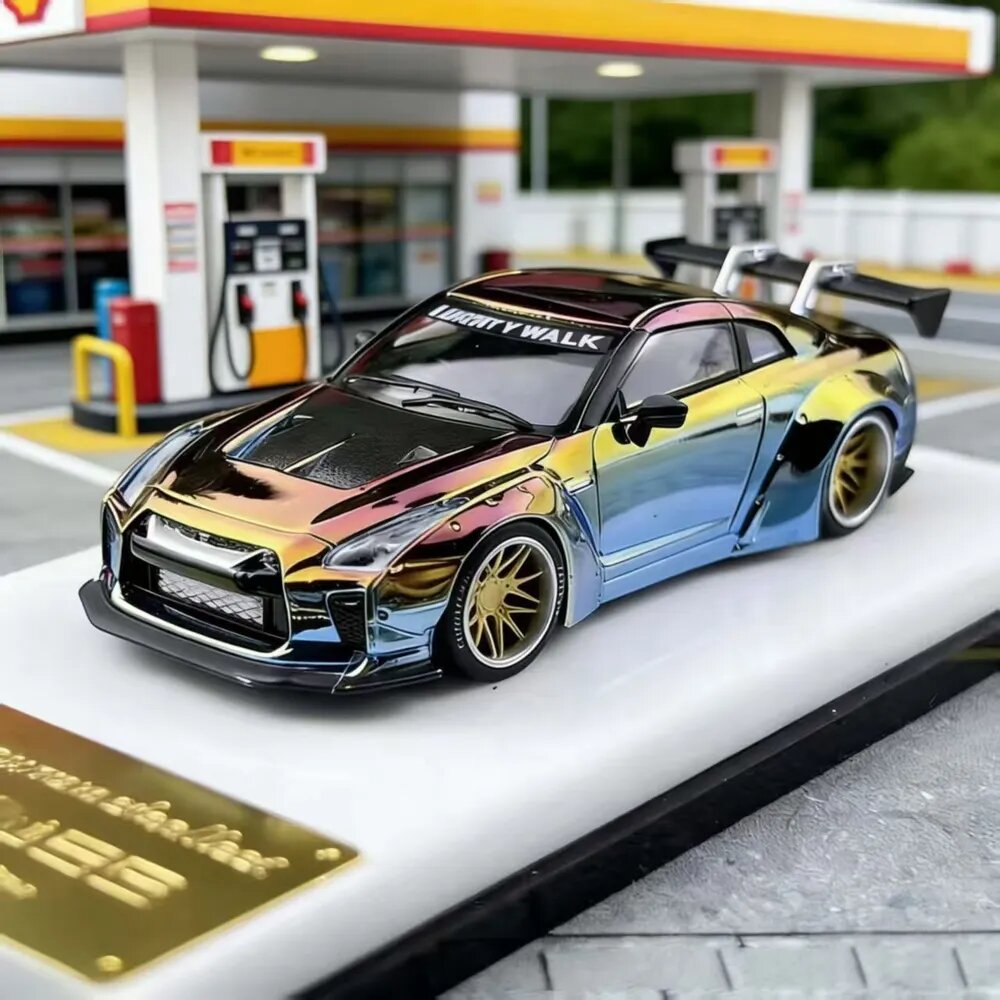 Коллекционная Машинка MC 1/64 Nissan Nismo Skyline GTR R35 Liberty Walk Model Alloy Diecast Car Collection