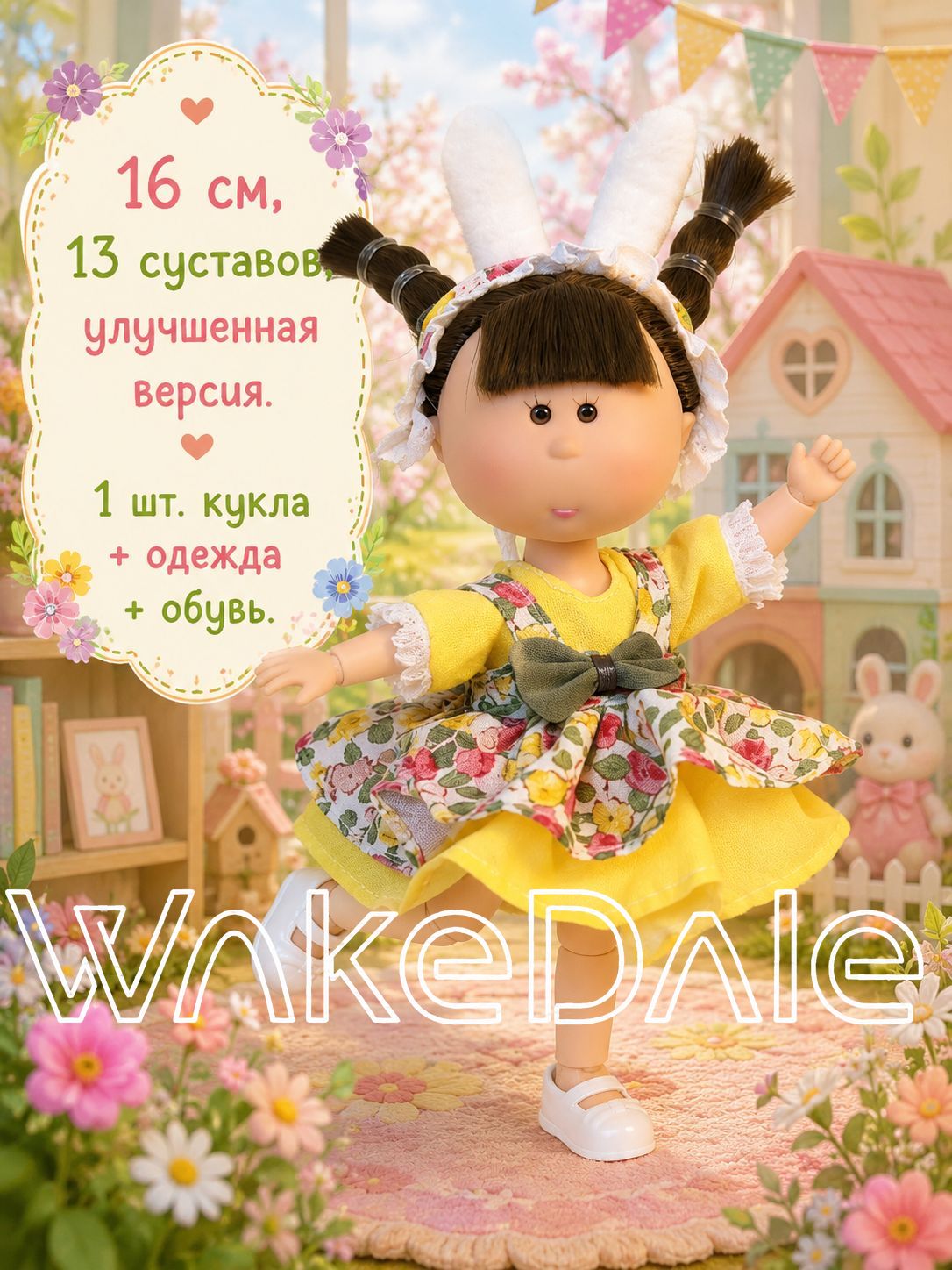 Виниловая кукла Nines Mia Mini Mia, 16 см (включая кукол, одежду, обувь)