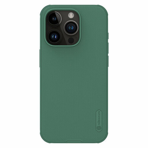 фото Усиленный зеленого цвета (deep green) от nillkin c поддержкой зарядки magsafe для iphone 15 pro, серия super frosted shield pro magnetic case