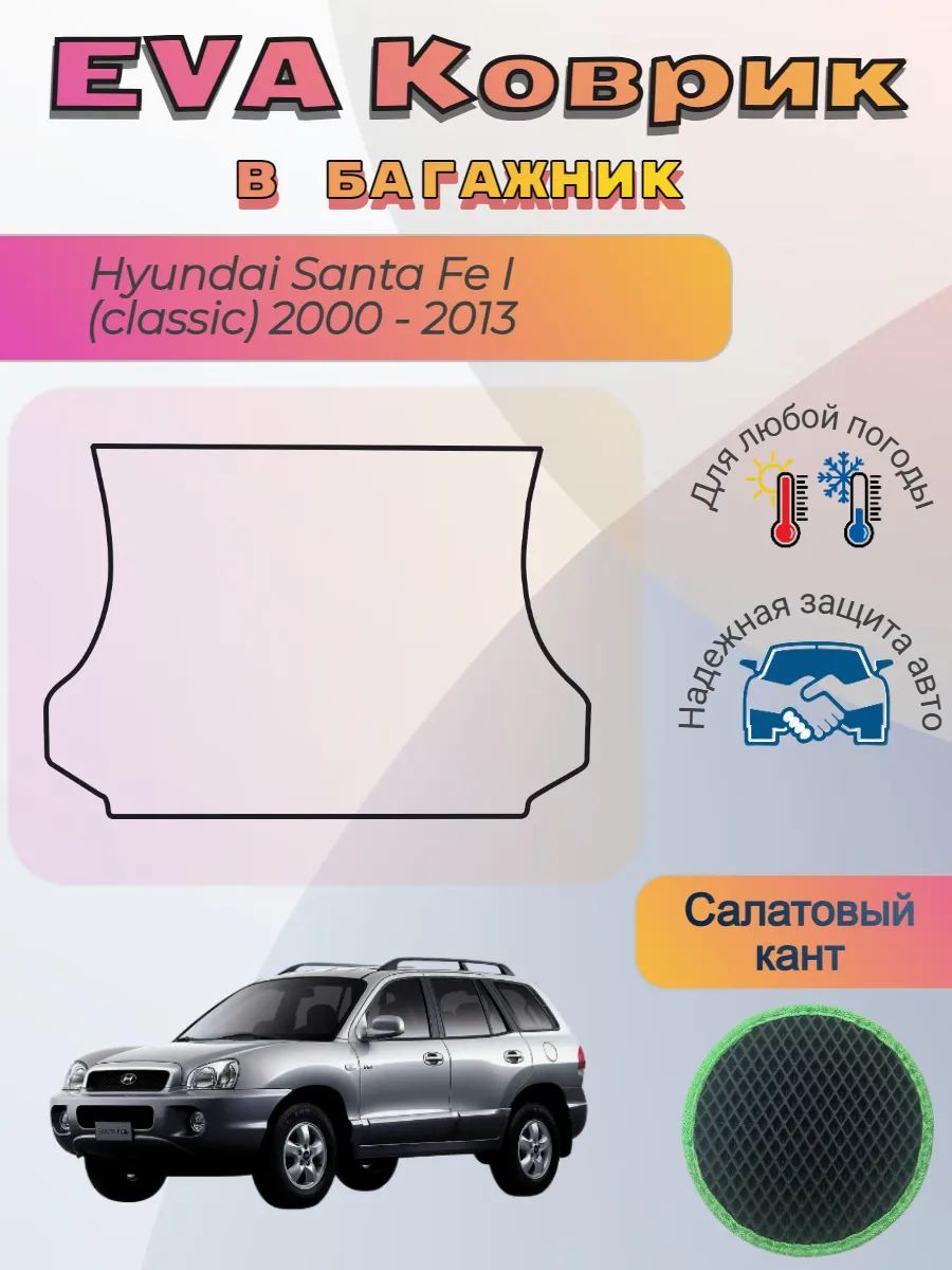 EVA коврик в багажник Hyundai Santa Fe I classic 2000 - 2013