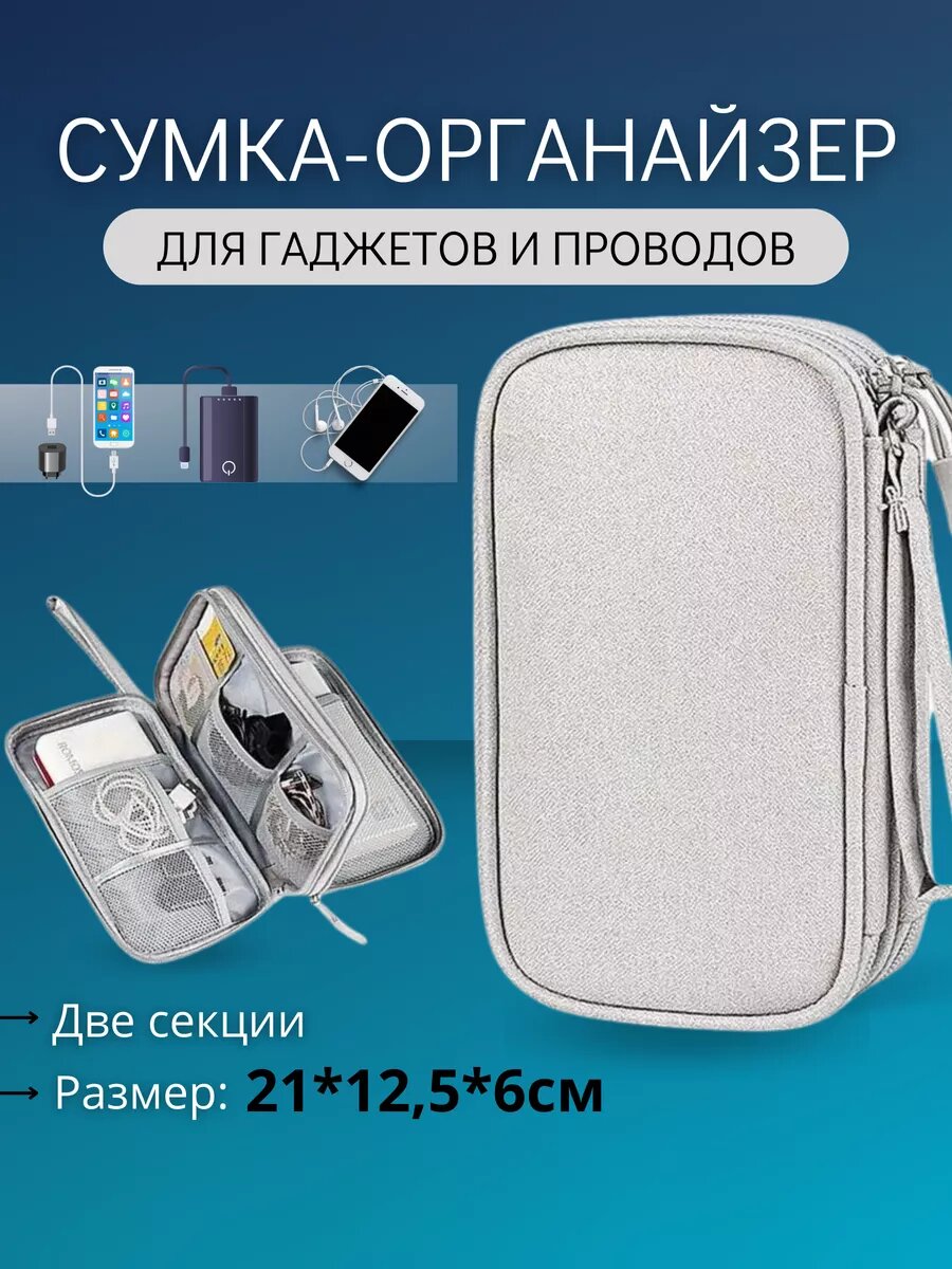 Органайзер для хранения проводов аксессуаров для путешествий