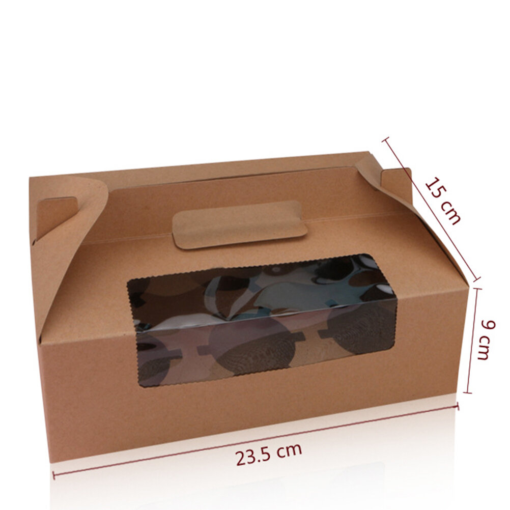 Коробки Для Капкейков Из Экологичной Бумаги 8 Штук Размер 23.5X15X9Cm Подходят Для Праздников И Торжественных Оasion