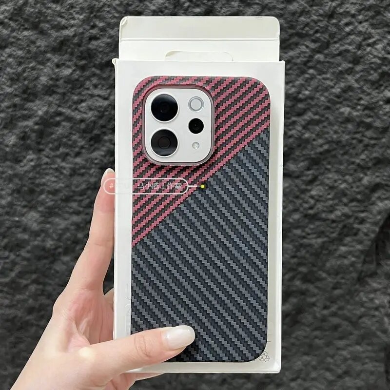 Чехол Vivo V70 5G Black Red, карбон