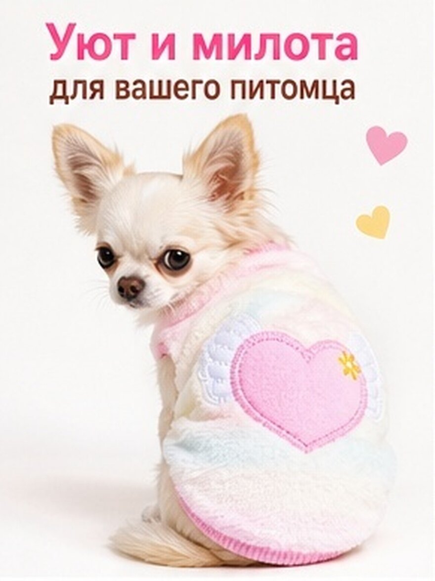 Теплый фланелевый жилет с мультяшным рисунком для собак и кошек xs