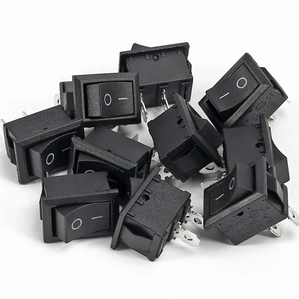 Кулисный переключатель SPST ON-OFF пластик 250В 6А 10 Pcs