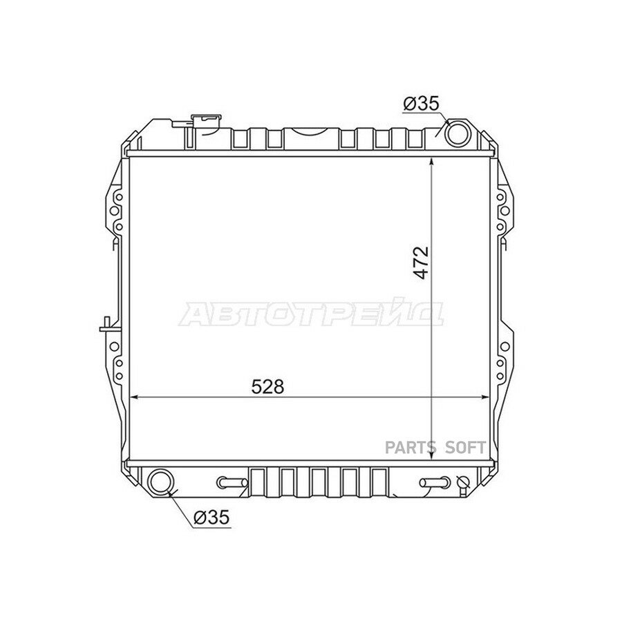 Радиатор Toyota 4Runner 89-95 / Hilux Surf 89-95 от официального дистрибьютора, SAT, артикул ST100033