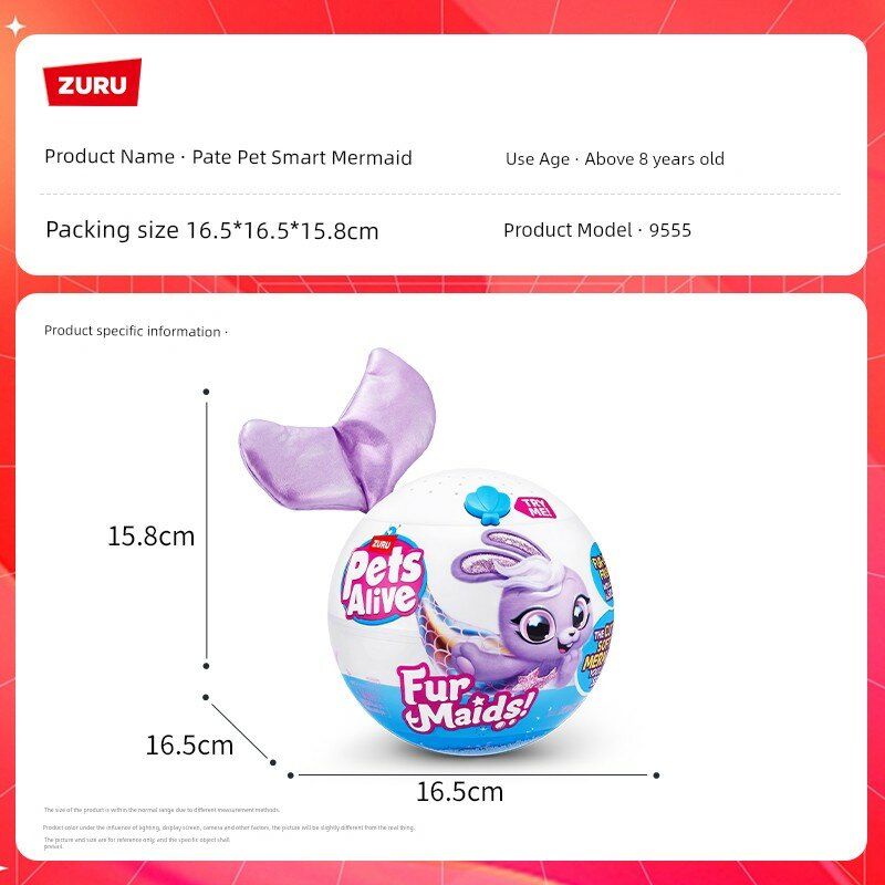 Игрушка-русалка от Zuru Pet для детей, интерактивные звуковые и световые эффекты, веселый подарок для девочек