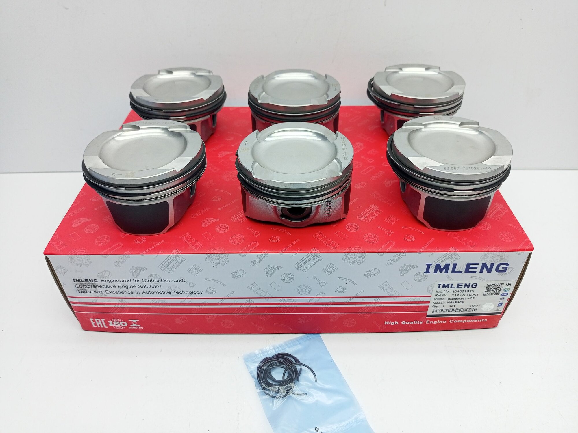 Комплект новых ремонтных (+0.25) поршней BMW N54 IMLENG I04001025 11257610295