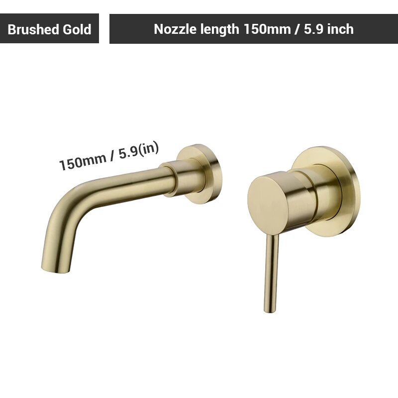 Смеситель для раковины AODEYI латунь 150MM Brushed Gold