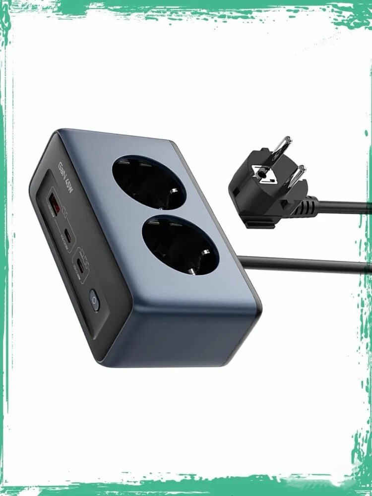 Зарядная станция 5 портов 2AC 3USB 45W Быстрая зарядка для компьютера телефона адаптер, - SE3