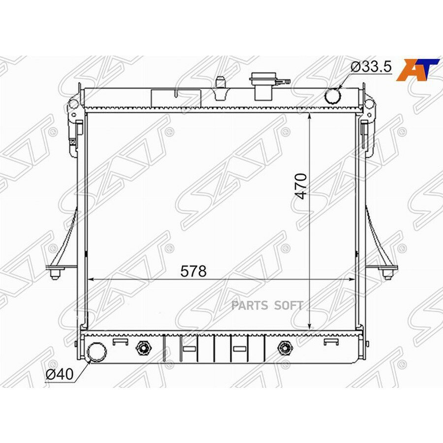 Радиатор Hummer H3 05-10 от официального дистрибьютора, SAT, артикул HM0001