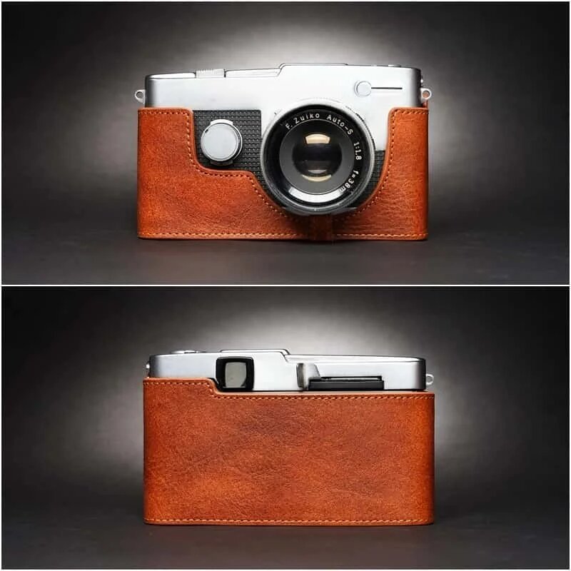 Чехол из натуральной кожи для Olympus PEN-F PEN FT FV PEN-EED Коричневый, Lava Brown PEN-FT FV