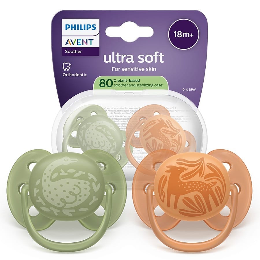 Пустышка Philips Avent Ultra Soft, ортодонтическая соска, 18 месяцев, 2 шт
