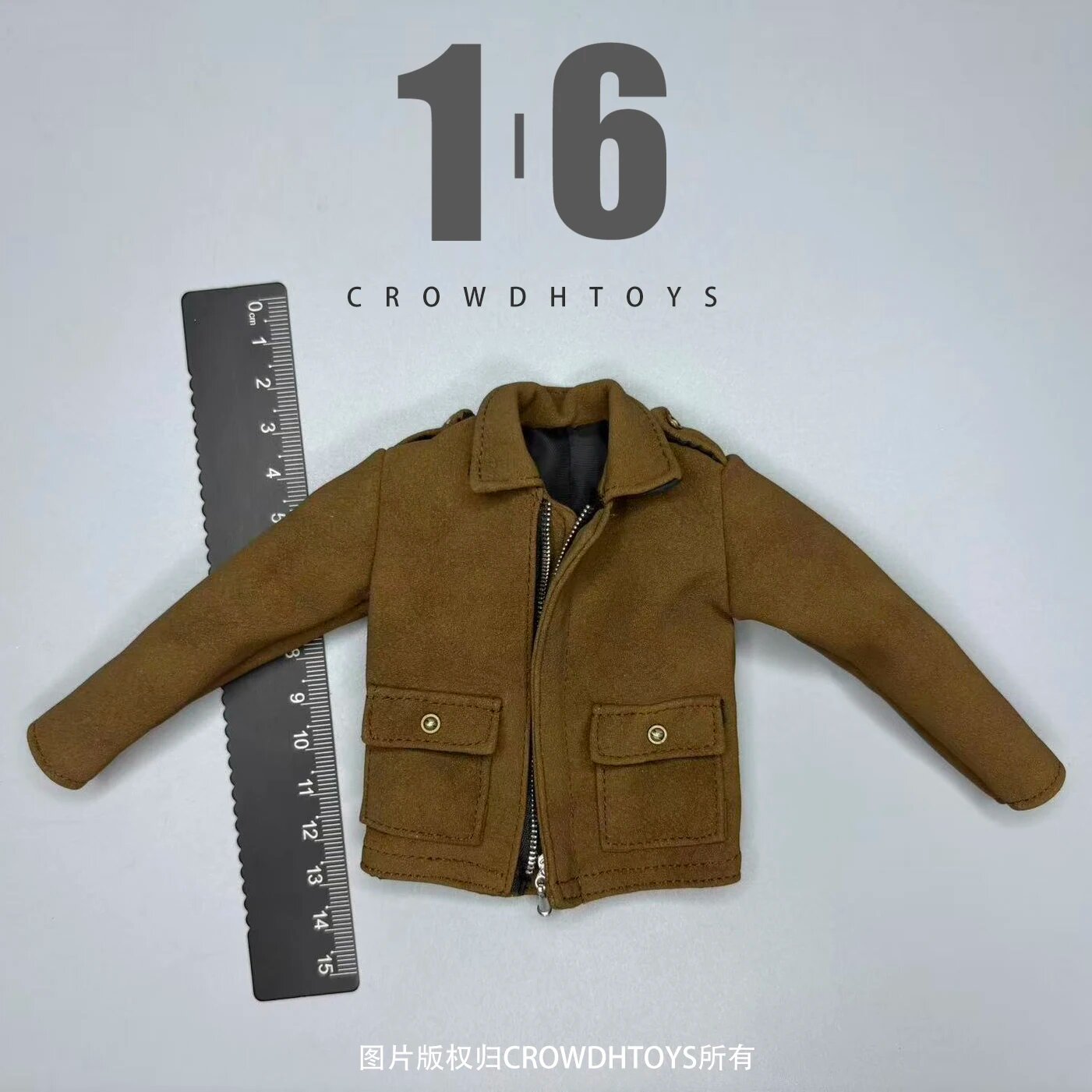 Куртка из замши для куклы 1/6 brown coat only