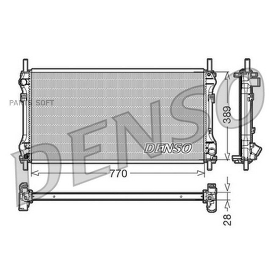 Радиатор FORD TRANSIT 2.0D 00- от официального дистрибьютора, DENSO, артикул DRM10104