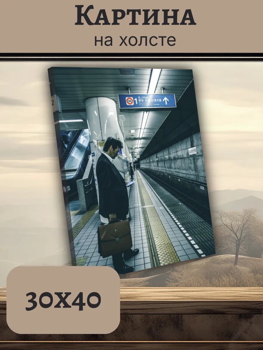 Картина Япония Japan 30x40 Токио Метро