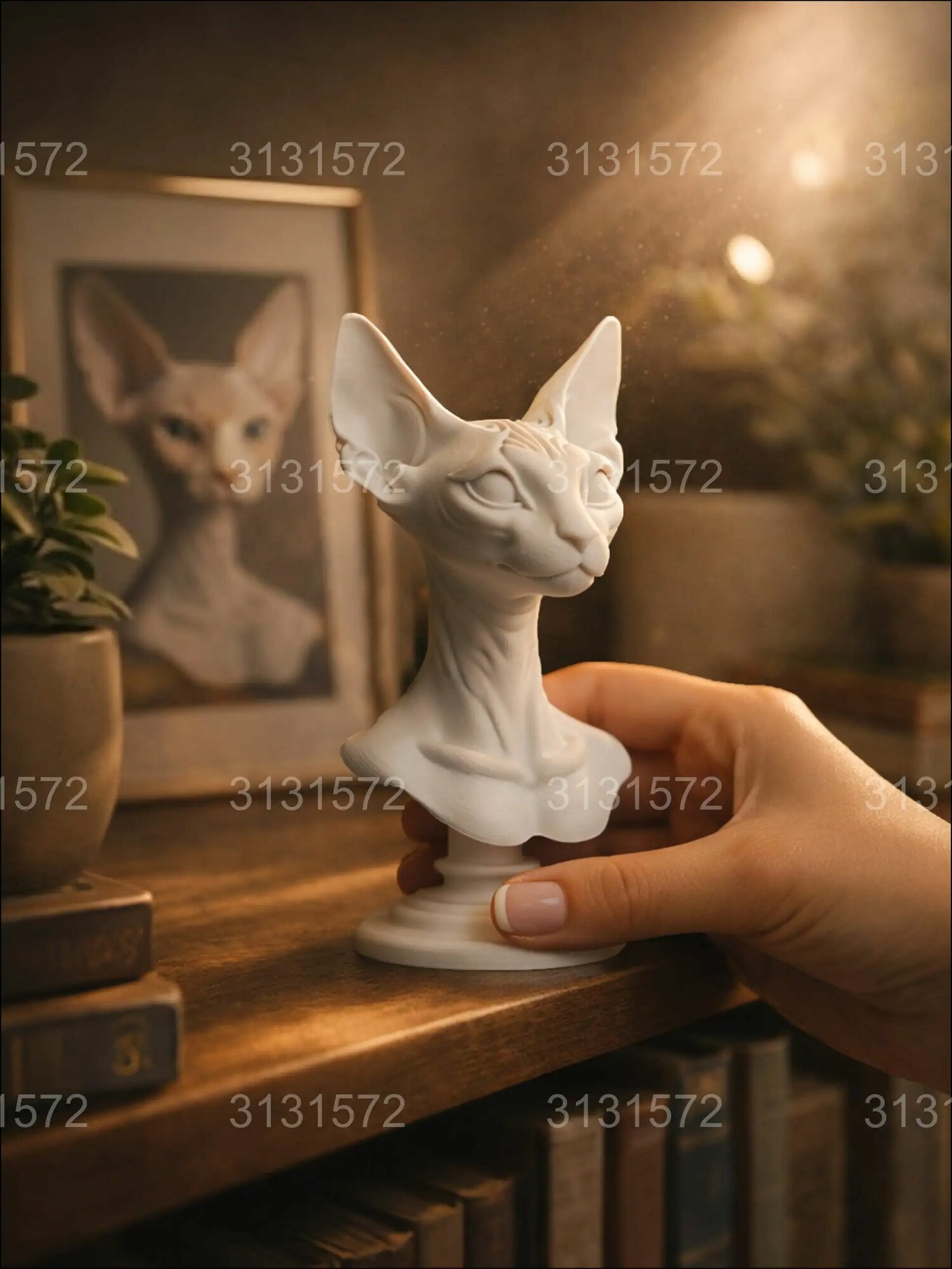 Статуэтка Кошка Сфинкс, высота 13 см, длина 6.5 см