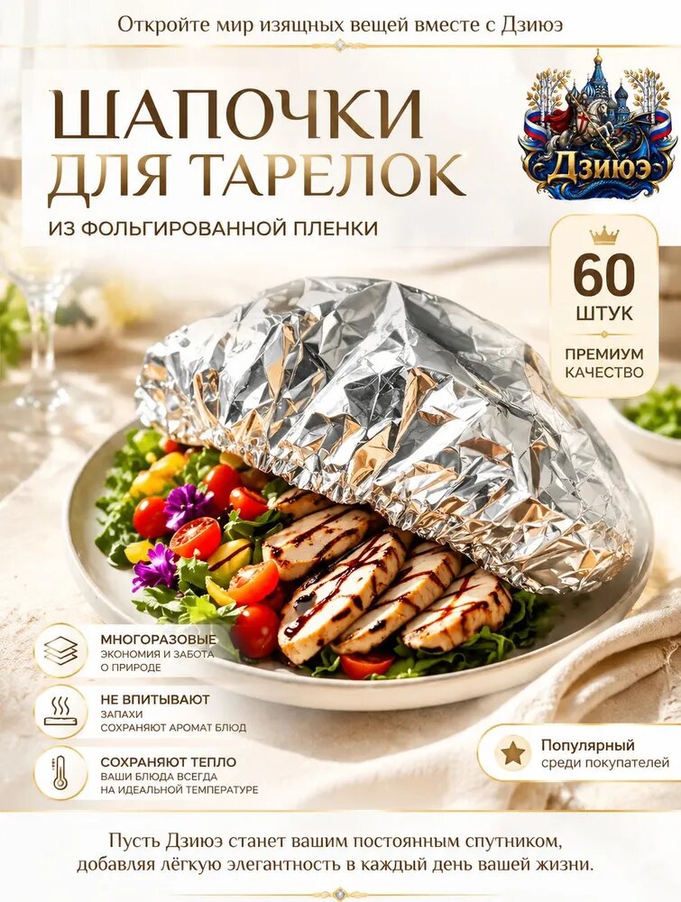 Фольга пищевая х 36 см, 60 шт, для выпечки и кухни, пергамент для приготовления еды