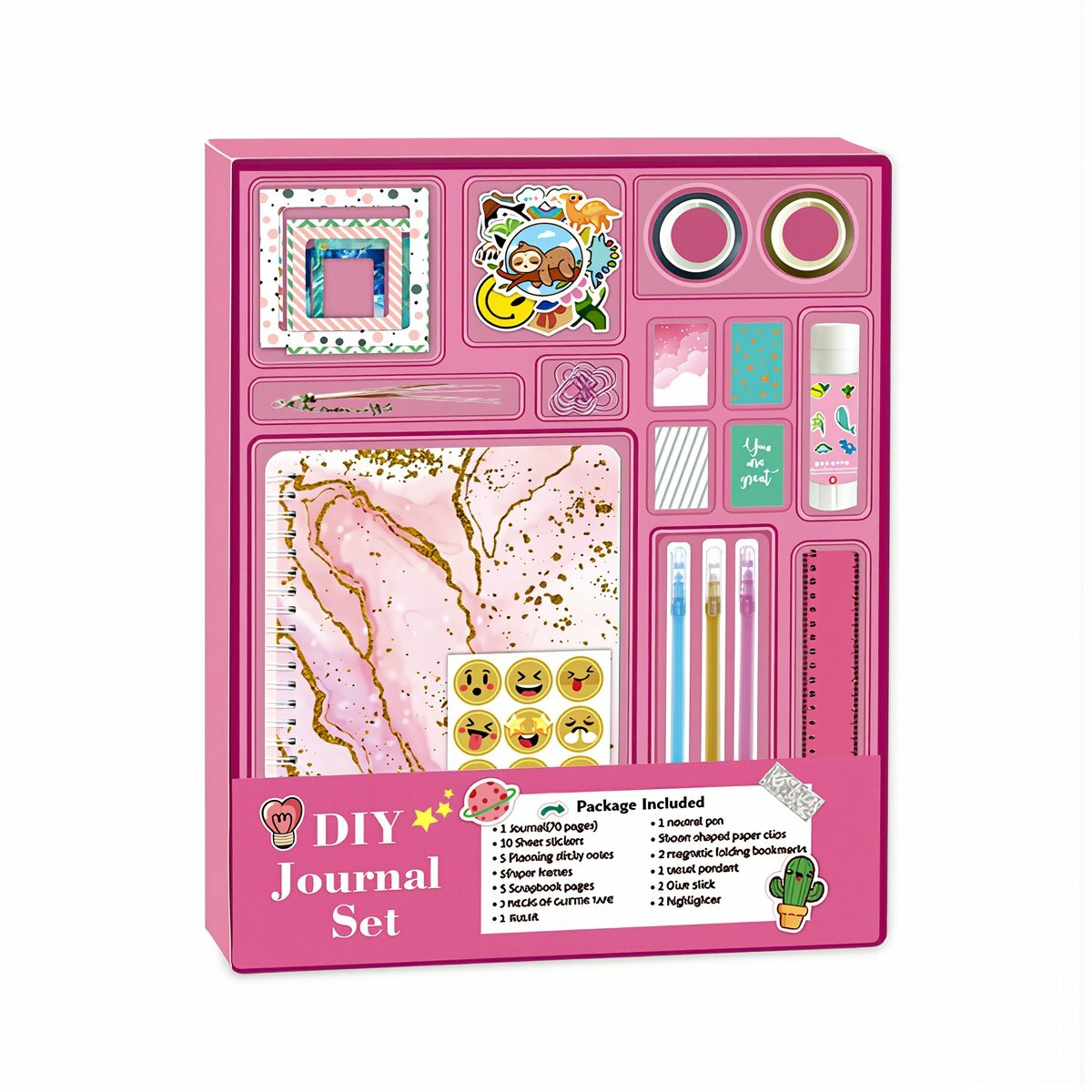 Набор для творчества детский DIY Journal Set синий полный комплект с наклейками для создания дневника
