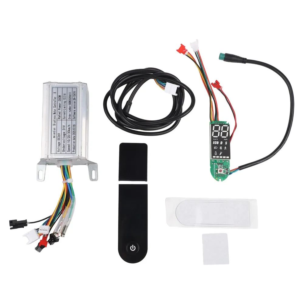 Контроллер для электросамоката 36V350W с Bluetooth, акселератор, передний и задний фонари, полный комплект с ручным тормозом