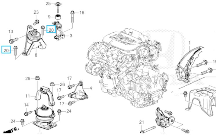 Болт, фланец, 10х40; Артикул Honda/Acura: 90169TYAA00 (Оригинал)