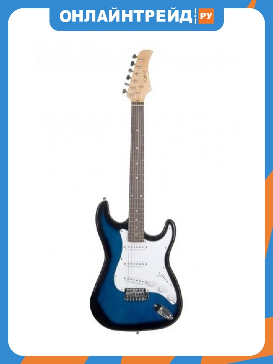 Электрогитара Fabio ST100 Blue, с комбоусилителем, каподастром, струнами, чехлом, ремнём, синий