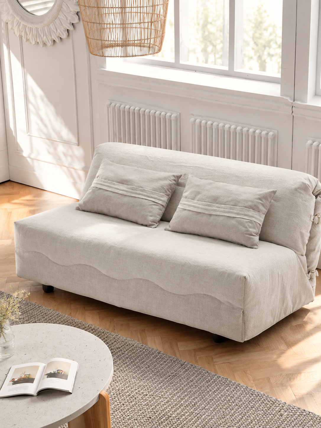 Диван Весна Лайт Vivaldi 02 FM 145x115x95 см, белый Велюр, аккордеон Дом мебели для вас