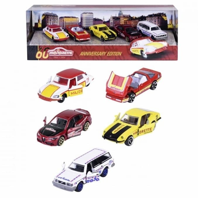 Игрушечная машинка Majorette 60-летие, разноцветный, 1:64, 5 шт